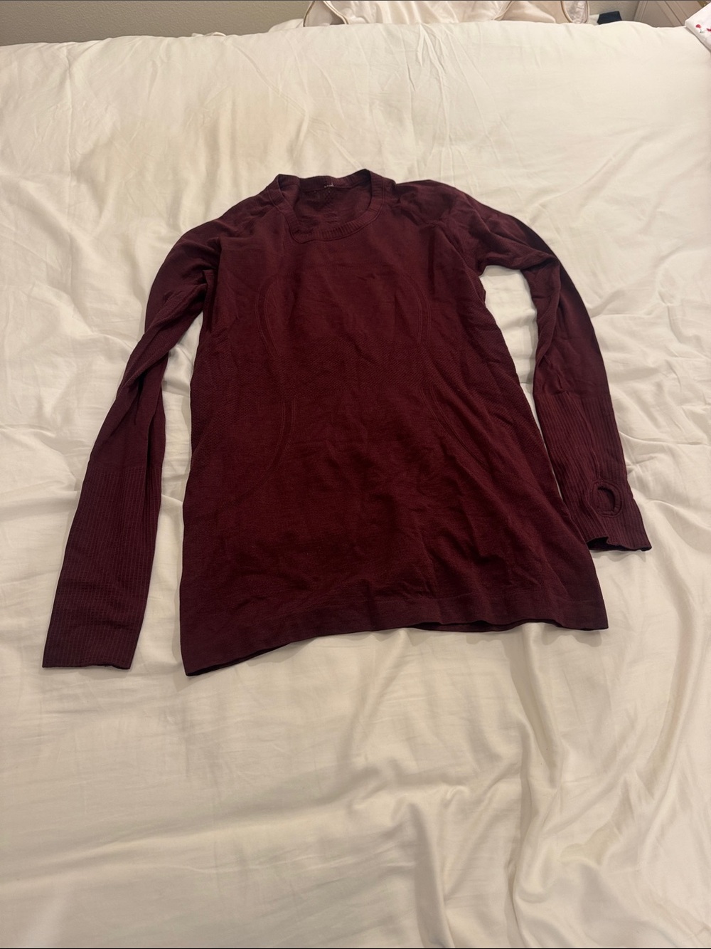 Burgundy Crewneck Long Sleeve Sweater